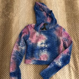 Workout crop top hoodie